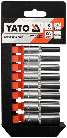 YATO Socket Set 1/4" 8pcs - YT-14431