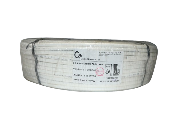 0-5mm-x-2core-copper-round-flex-cable-white-90-mtr-roll