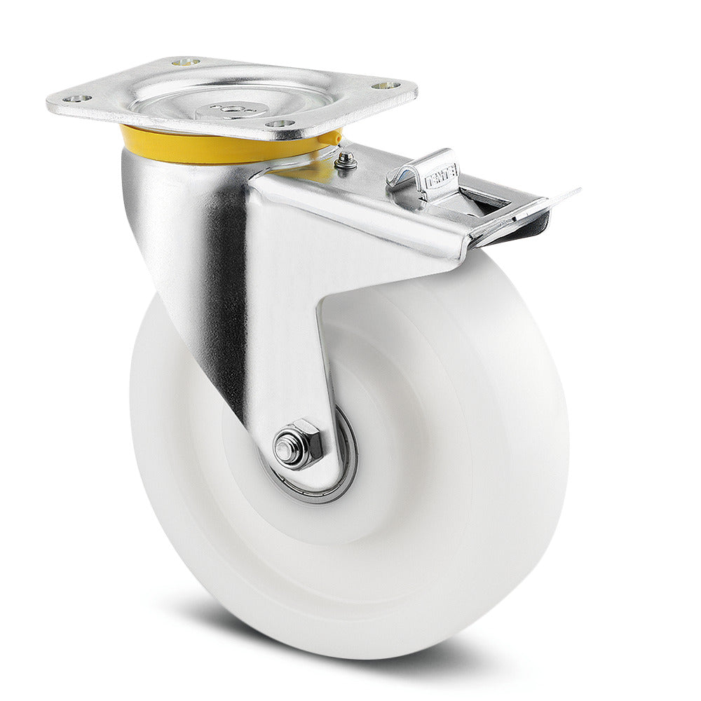 8-swivel-castors-with-brake-polyamide-wheel-4687-top-200-p63-heavy-duty-industrial-castor-tente