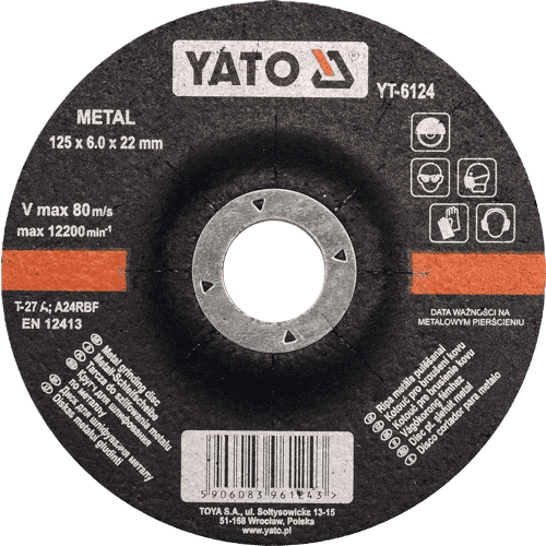 YATO Metal Grinding Disk 125x6x22mm - YT-6124