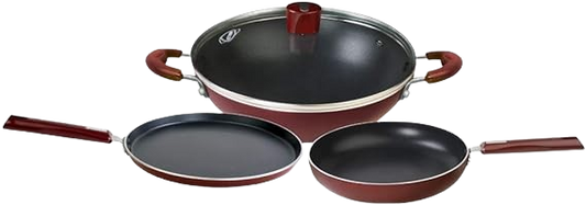 3pcs-set-1-flat-griddle-1-fry-pan-1-kadhai-with-glass-lid-igs10gln-bajaj