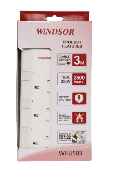 Windsor BS Extension Socket 3 Way 3 Meters